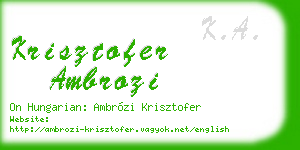 krisztofer ambrozi business card